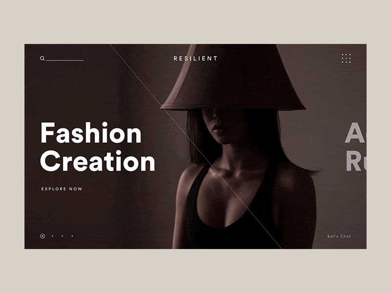 Slider Resilient agency animation carousel clean design interaction mask minimal portfolio principle transition web