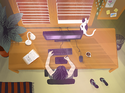 Artist Desk artist colors design desk digital graphic illustration painting photoshop retro