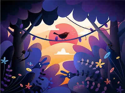 Little Bird fireart studio illustration