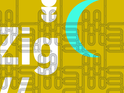 Another Day, Another Pattern abstract color could be a textile fun green moon mustard pattern retro type