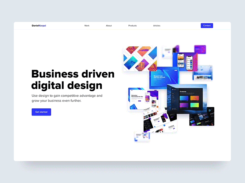 Portfolio Hero Animation animation hero home interaction landing page minimal portfolio ui ux web webdesign website