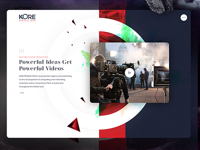 Kore Productions animation dark ui design floating elements kore productions modern design mohsin design producer design producer website production design transition design ux ui