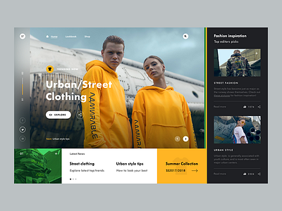 Street Fashion store 2018 v2 clean fashion layout modern mondrianizm typography ui ux web webdesign