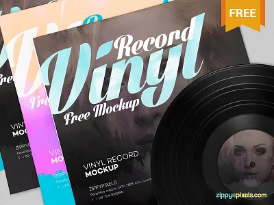 Free Record Album Mockup album free freebie mockup music photoshop presentation psd record retro vintage