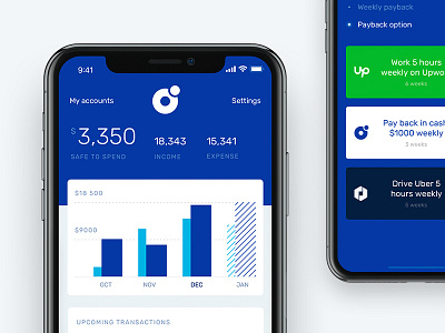 Banking app dashboard for shared economy era bank finance fintech loan millennials money shared economy