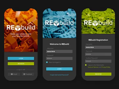 Daily UI Challenge #001 - Sign Up app dailyui dark design flat interface lego material simple typography ui ux