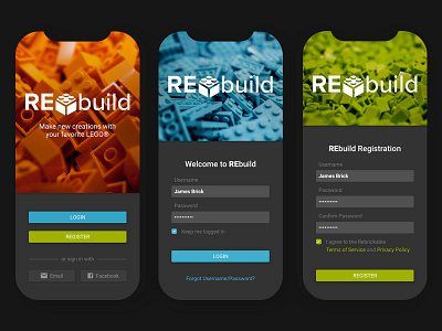 Daily UI Challenge #001 - Sign Up app dailyui dark design flat interface lego material simple typography ui ux