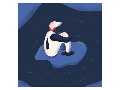Overwhelmed abstract bomb character cry illustration instagram tear water
