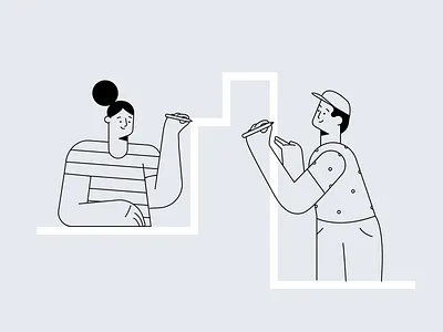 API Illustration characters cute drawing illustration line outline pattern