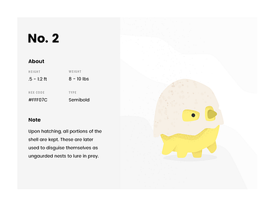 no. 2 bird character design creature cute egg illustration monster shell simple toy