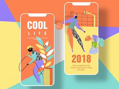 I hope I can have a way of life—05 colors digital hero illustration interface landing ui ux web