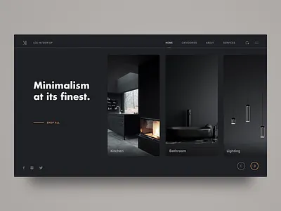 M Interior Design Shop black dailyui dark ui grid inspiration interior design matte black minimalism modern ui ux web whitespace