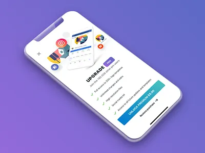 Upgrade to Pro Screen app checkout feature freemium ios iphone mobile premium pro unlock upgrade