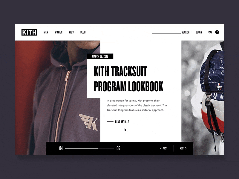 Kith Blog Detail animation article blog clean detail fashion interaction magazine minimal news ui web