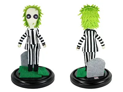 Felty Beetlejuice, Beetlejuice, Beetlejuice! astroturf beetlejuice doll felt grass grave stone green stripes suite