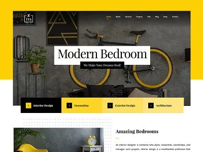 Interior Design architect architecture clean construction creative design interior modern theme ui ux web