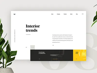 Interior Page Minimalistic UI Concept abstract concept design interior minimalistic modern product ui ux webdesign webpage website