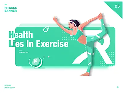 Gymnastics Banner banner bodybuilding card gymnastics illustrations motion ui ux yoga