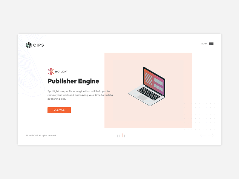 CIPS Landing Page animation gif illustration isometric landing page loop orange publisher engine service web