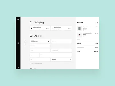 paperan / shopping exploration / checkout process cart checkout ecommerce paperan process shipping shopping ui ux webdesign