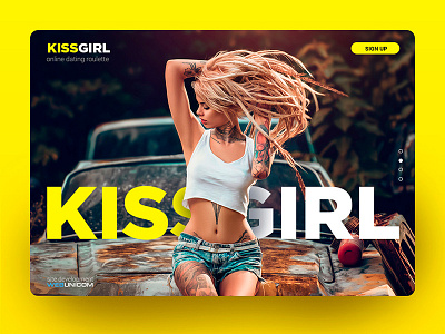 KISSGIRL girl kiss landing landing page layout