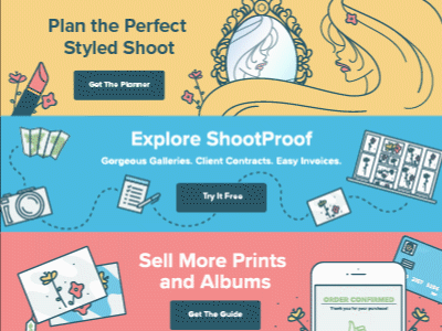 New Blog Footers animation atlanta blog flowers illustration ipad iphone lipstick order photo slider wedding