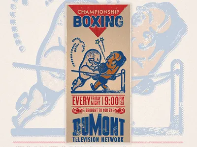 DuMont Boxing Poster illustration retro vintage