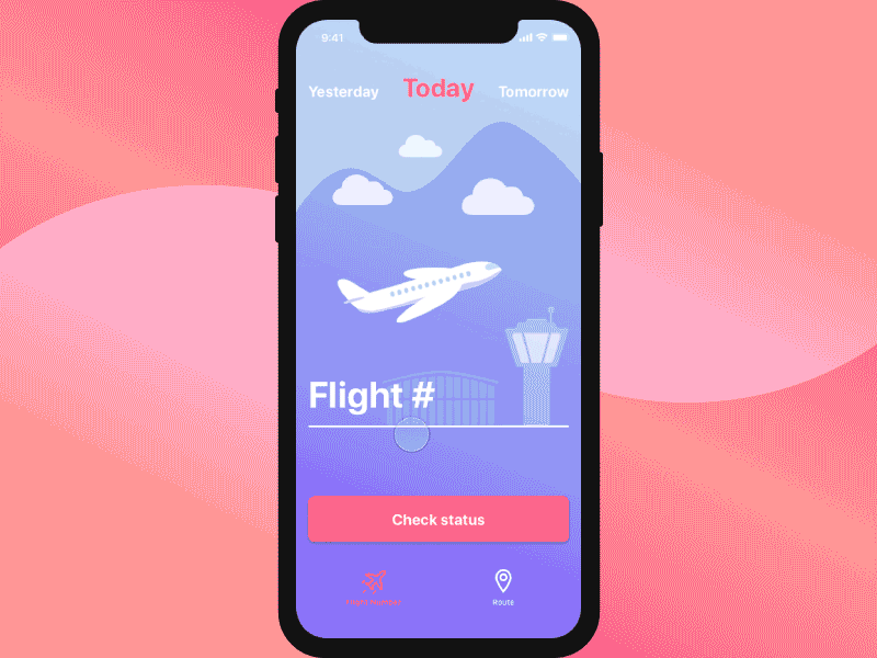 Flight Status 404 404 aircraft animation emirates airlines flight flight status input field iphone x no results plane progress