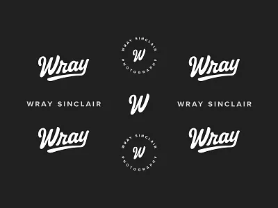 Wray Sinclair Brand badge brand branding logo photography red script w wray