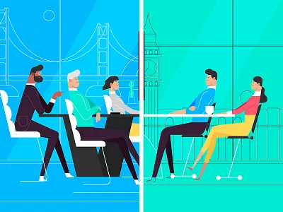 Concept Art ae after effects animation characters concept conference illustration illustrator meeting mograph motion graphics room