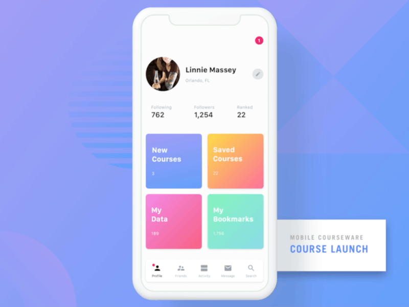 Mobile Course Launch app course courseware education interaction learner mobile principle ui ux