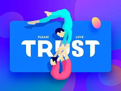 Trust color illustration love please trust