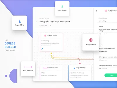 LMS Course Builder in Edit Mode app dashboard education flat learner lms software tasks ui ux