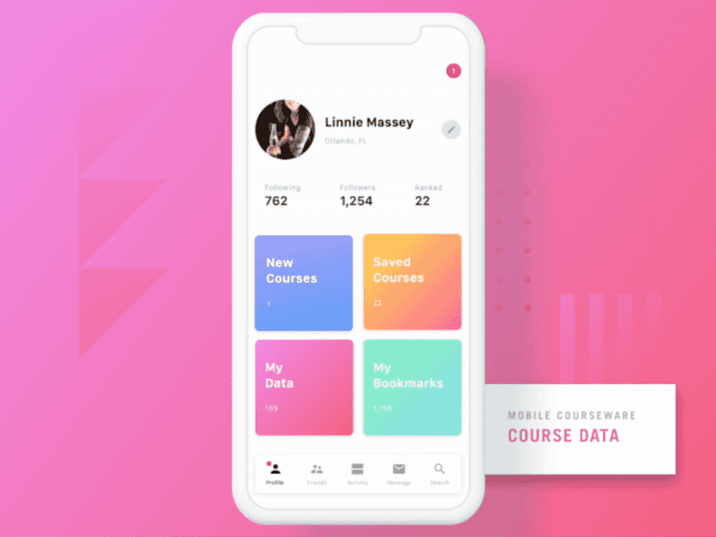 Mobile Course Data app course courseware education interaction learner mobile principle ui ux