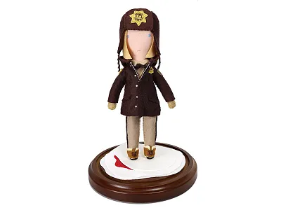 Felty Fargo blood boots coen brothers doll embroidery fargo felt handmade sheriff snow star stitch