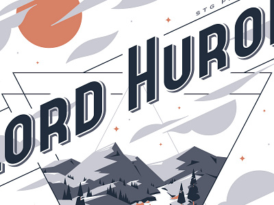 Lord Huron Concert Poster concert cosmos deer dimensions gig gig poster illustration landscape lord huron music musician perspective poster screen print sun waterfall