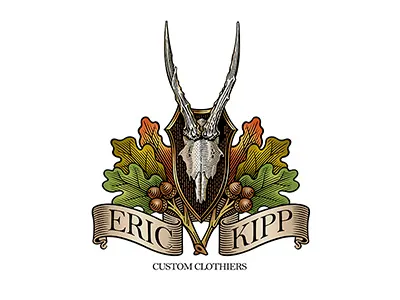 Eric Kipp Logo brand etching logo scratchboard woodcut