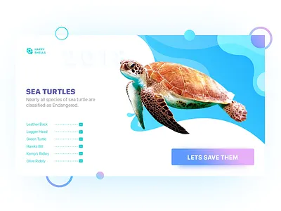Turtle Landing Page blue gradient landing page minimal ocean turtle ui ui design ux ux design web website