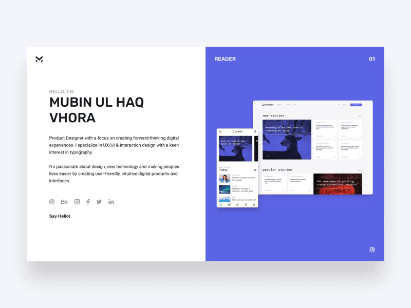 MV Portfolio 1.0 - Freebie download free freebie logo minimal portfolio resume shots social web website