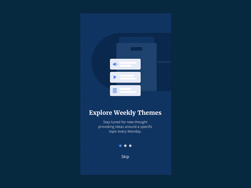 Onboarding animation app article illustration mobile onboarding podcast principle sketch tutorial ui video