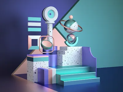 Shapes/Abstract 3d abstract c4d cinema4d colors design geometric illustration memphis octane render shape