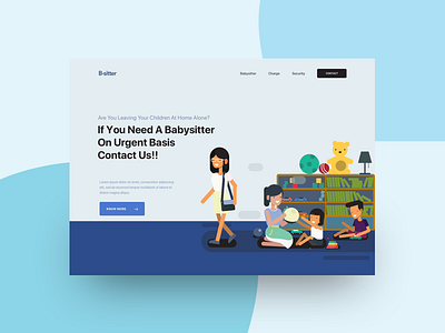 B-sitter animation color gif gradient grid illustration isometric ui ux web