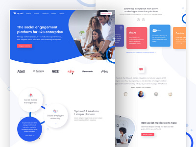 Enterprise website redesign bubbles colors curves icons images shapes ui ux web design