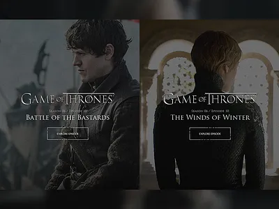 Episode Selection - Game of Thrones Viewer's Experience dark experience full screen game of thrones got landing movie series splash tv