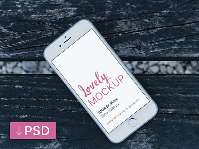White iPhone Mockup On A Wooden Bench apple free high resolution iphone mock up mockup photorealistic photoshop psd workspace