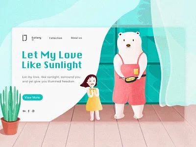 Let My Love Like Sunlight design,fresh,lovely,bear,girl illustration,ui,web