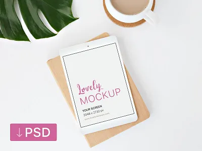 iPad Mockup And A Cup Of Coffee apple free high resolution ipad mock up mockup photorealistic photoshop psd workspace