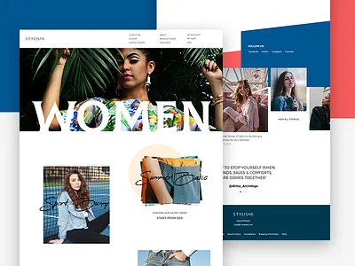 Fashion Brand Website Design colourful design ecommerce fashion homepage layout minimal modern shopping website
