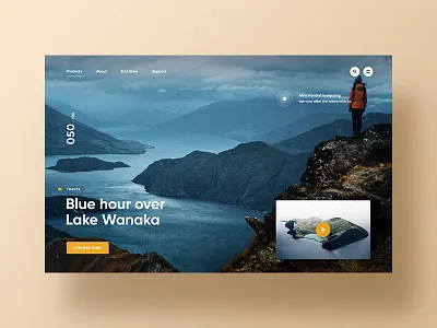 Nature Magazine clean design header lake landing page magazine mountain nature ui ux web website