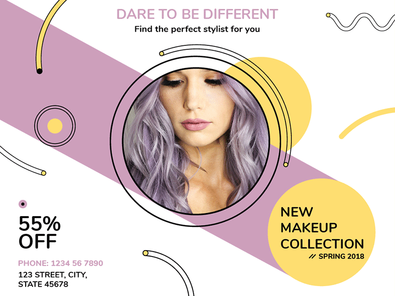 Makeup Collection Sales Modern And Creative Templates Suite By Amber